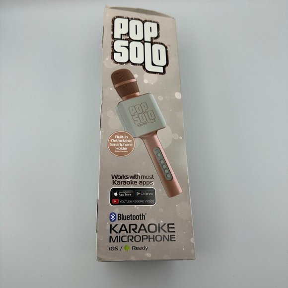 Pop Solo Karaoke Microphone & Speaker‎ Rose Gold Bluetooth Smartphone Holder - Picture 5 of 6